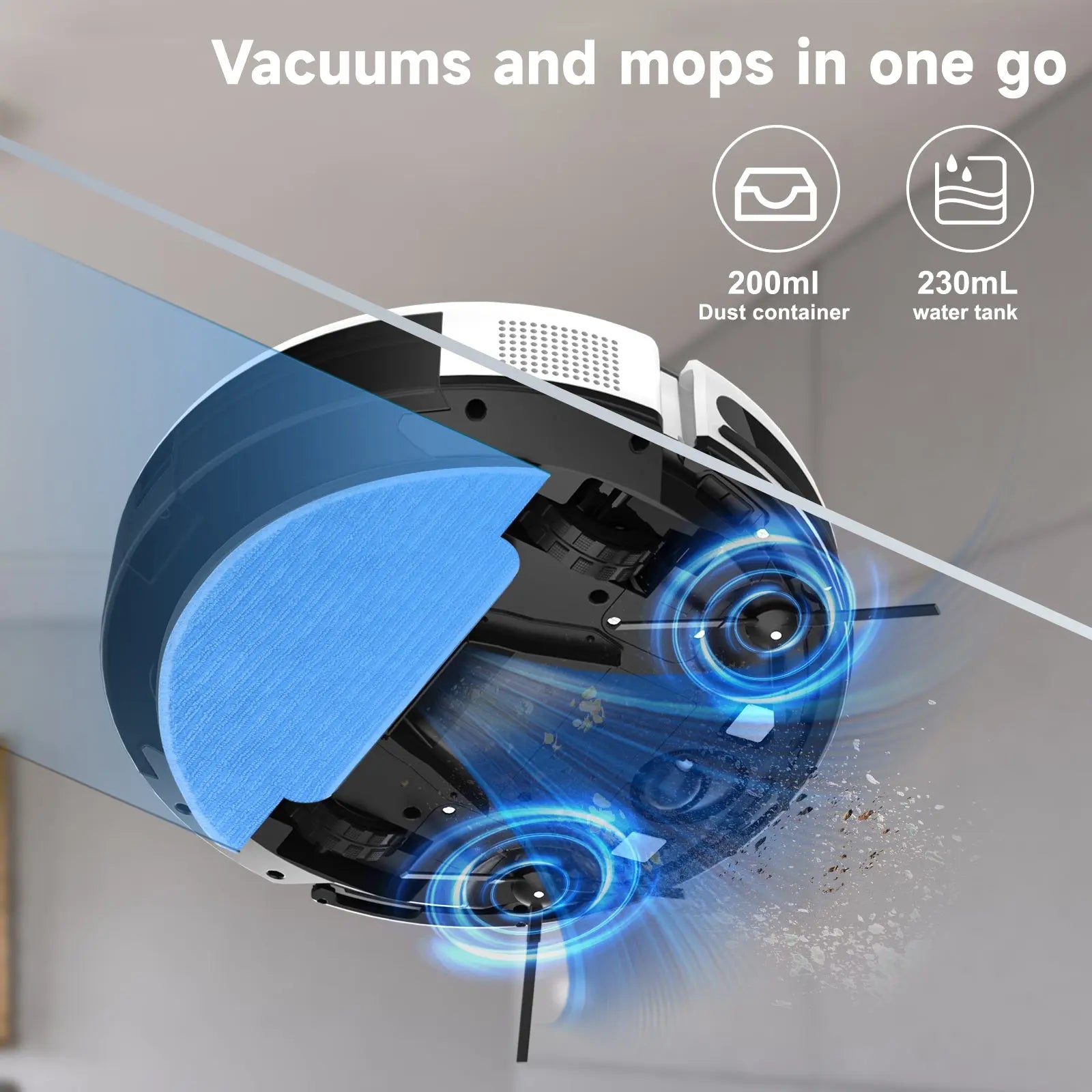 Halloween Sale Timnbo Robot Vacuum and Mop Combo, 3000Pa Strong Suction 2in1 Vacuum Cleaner, 120 min Runtime, Self-Charging Robotic Vacuum with Voice/APP/Remote Control My Store