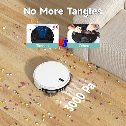 Halloween Sale Timnbo Robot Vacuum and Mop Combo, 3000Pa Strong Suction 2in1 Vacuum Cleaner, 120 min Runtime, Self-Charging Robotic Vacuum with Voice/APP/Remote Control My Store